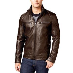 Michael Kors Perforated Faux-Leather Moto Jacket